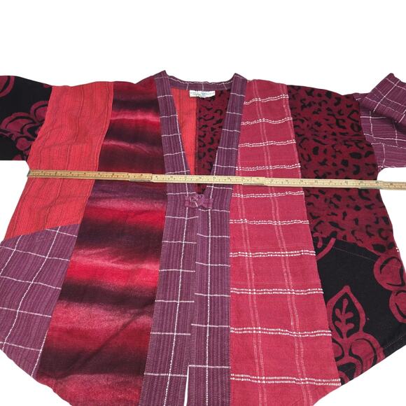 Wild Woman of Chico CA S/M Handmade Patchwork Kimono Jacket Boho Artsy Eclectic - Picture 7 of 8